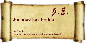 Juranovics Endre névjegykártya